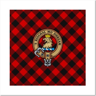 Clan MacGregor Crest over Rob Roy Tartan Posters and Art